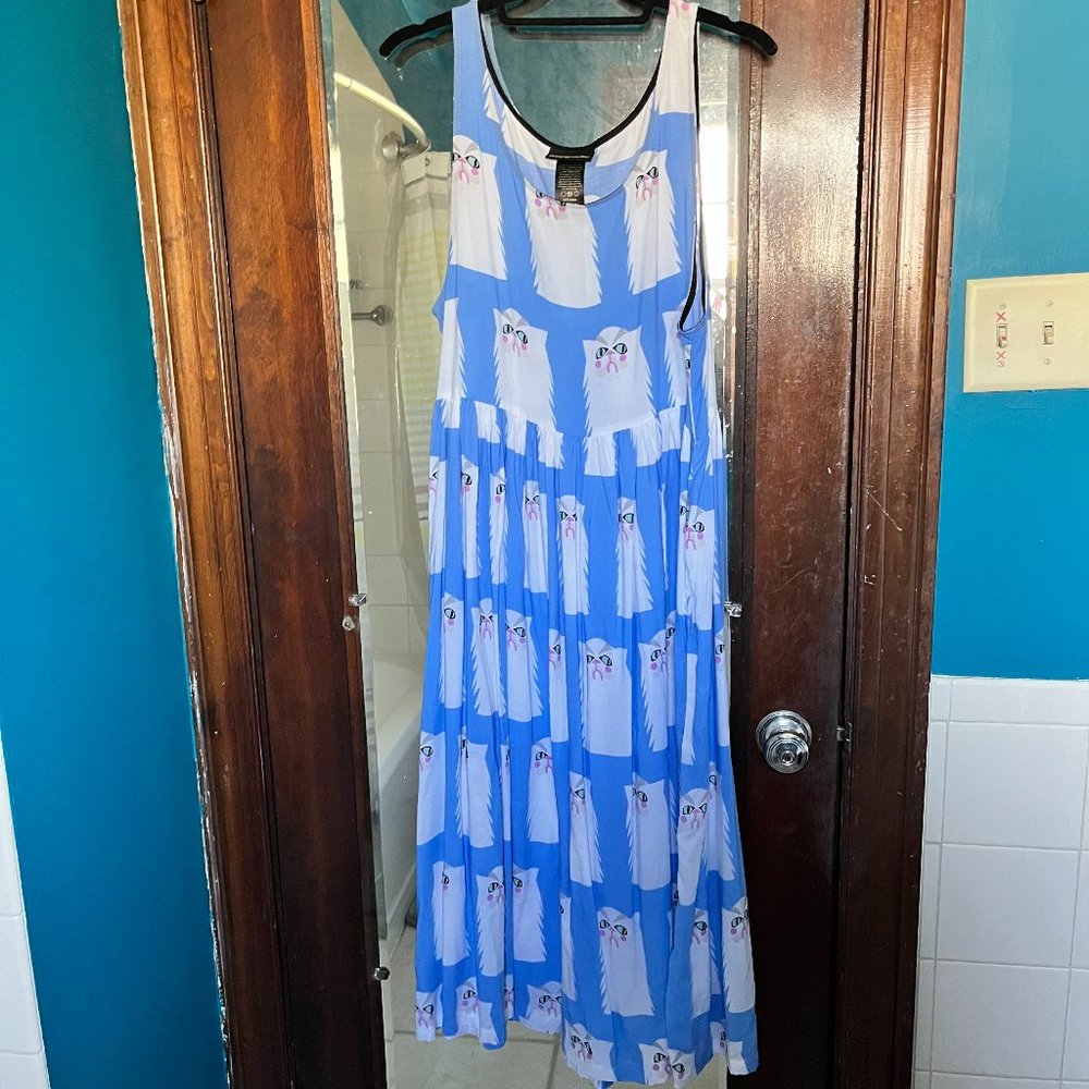 Nooworks Naomi Dress- "grumpy cat" print